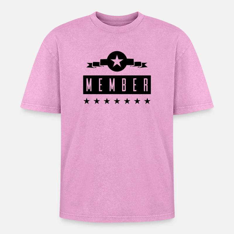 Members - Oversized Unisex Premium Acid-Washed T-Shirt - acid washed pink