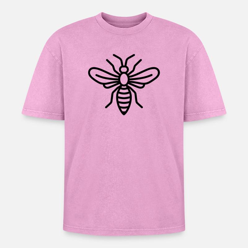 Wespe - Oversized Unisex Premium Acid-Washed T-Shirt - Pink Acid Wash