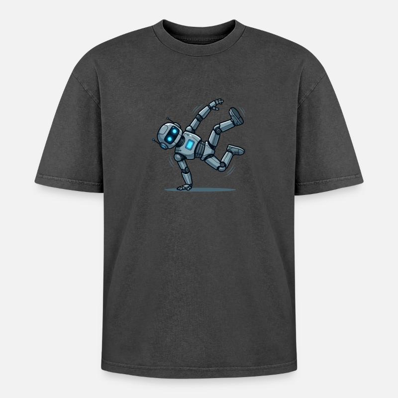 3 Le Robot Danseur Breakdance - T-shirt Premium unisexe oversize acid-washed - undefined