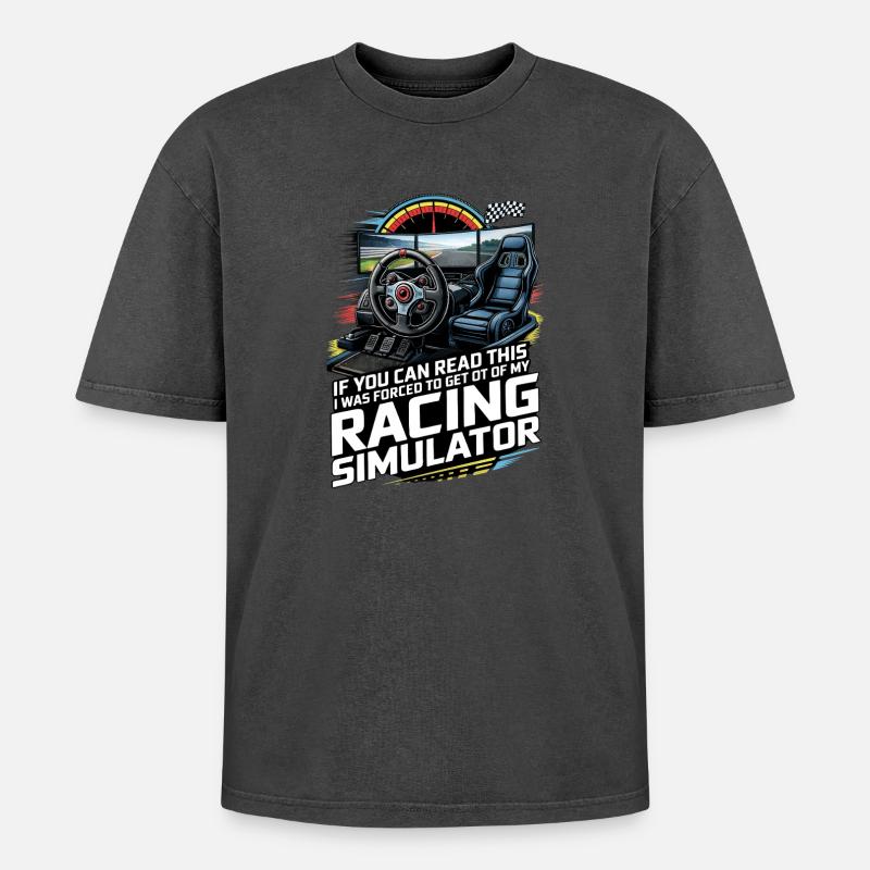 Racing Simulator - Oversized Unisex Premium Acid-Washed T-Shirt - undefined