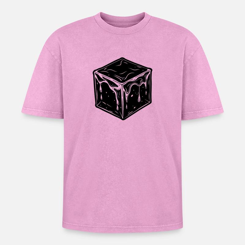 cold - Oversized Unisex Premium Acid-Washed T-Shirt - acid washed pink