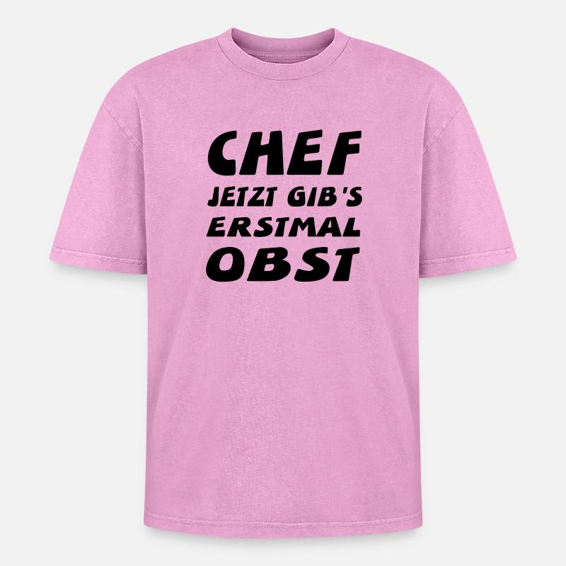 Chef - Oversized Unisex Premium Acid-Washed T-Shirt - Pink Acid Wash