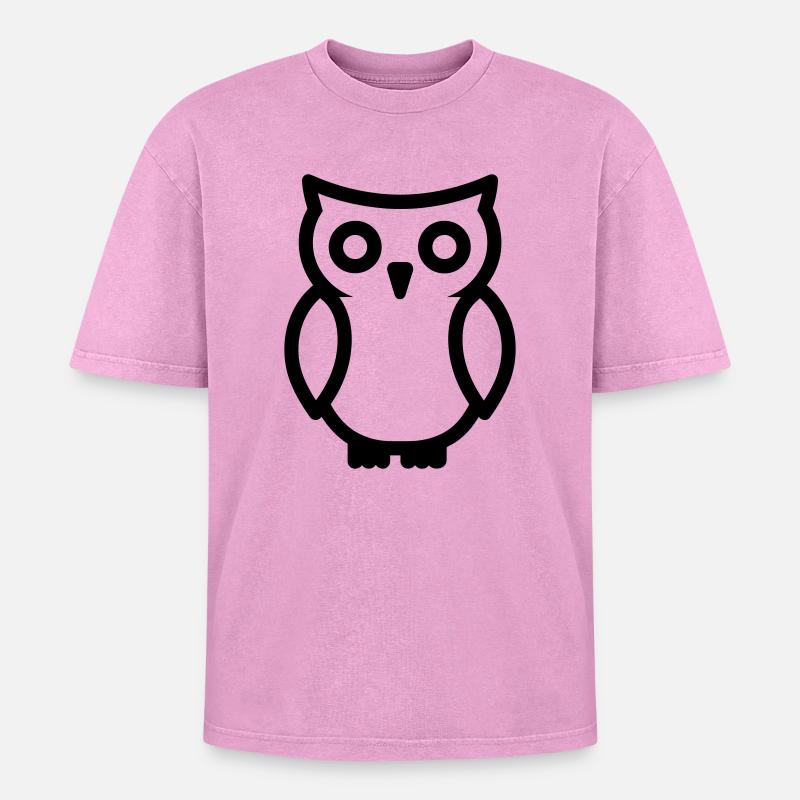 Eule - Oversized Unisex Premium Acid-Washed T-Shirt - Pink Acid Wash