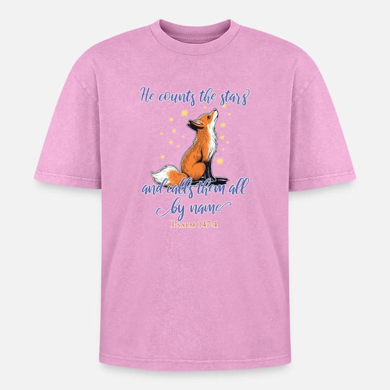 Fuchs Christlich - Oversized Unisex Premium Acid-Washed T-Shirt - Pink Acid Wash