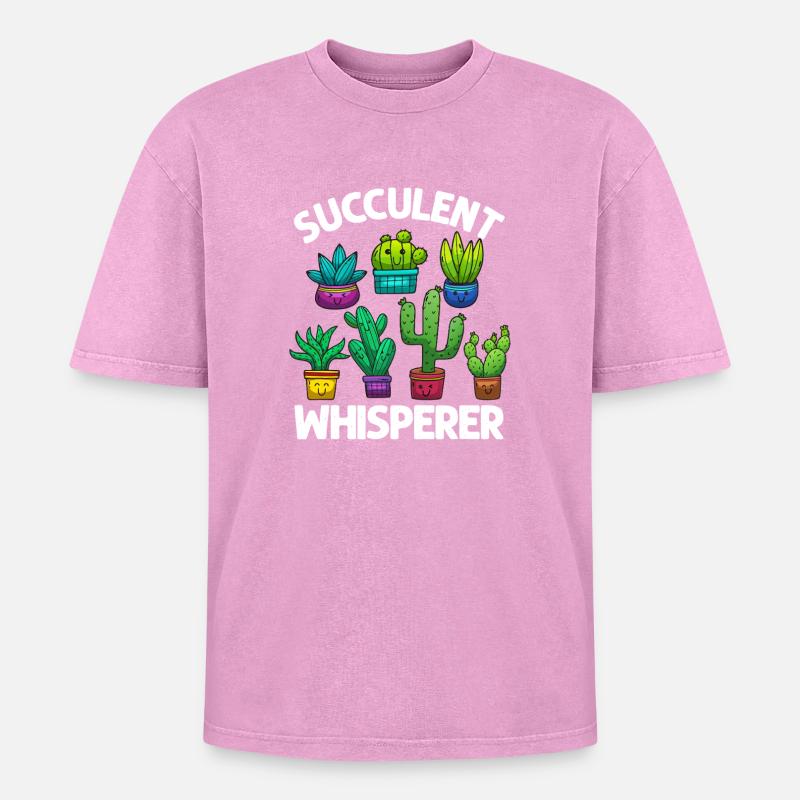Saftiger Flüsterer - Oversized Unisex Premium Acid-Washed T-Shirt - Pink Acid Wash