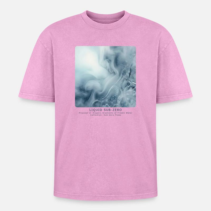Liquid Sub-Zero - Oversized Unisex Premium Acid-Washed T-Shirt - acid washed pink