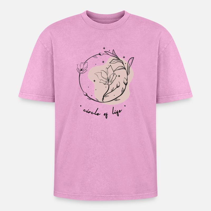 Lebenszyklen - Oversized Unisex Premium Acid-Washed T-Shirt - Pink Acid Wash