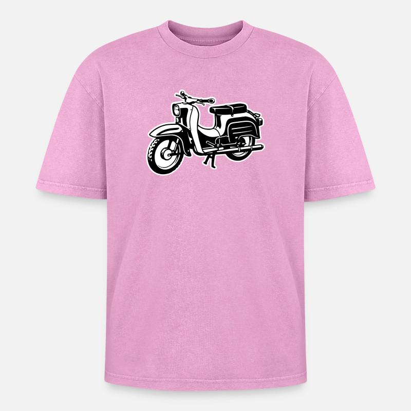 Schwalbe - two-tone - Oversized Unisex Premium Acid-Washed T-Shirt - acid washed pink