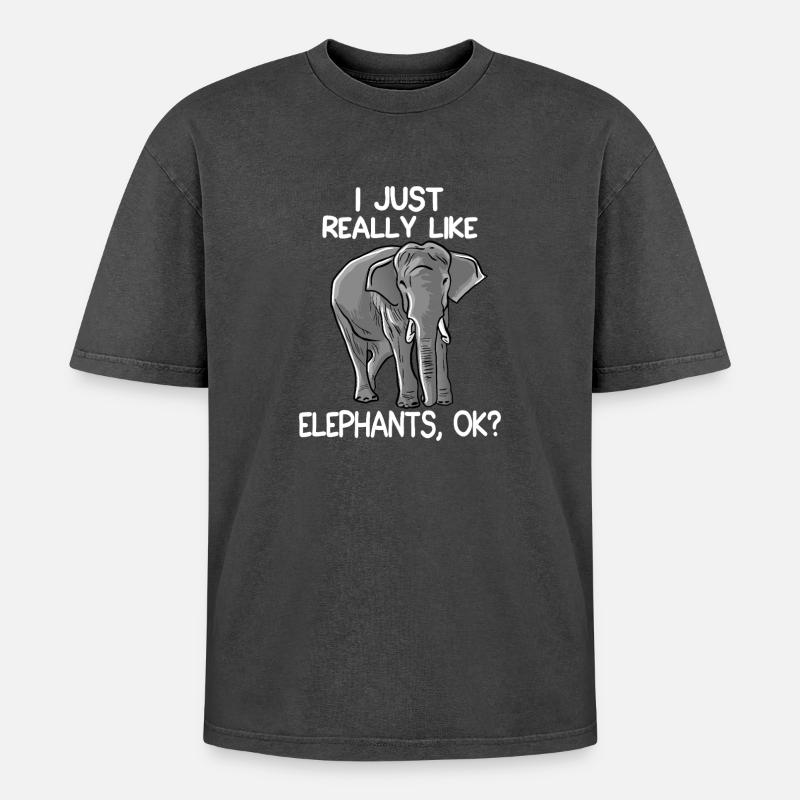 Elephant Graphic Tee - Oversized Unisex Premium Acid-Washed T-Shirt - undefined
