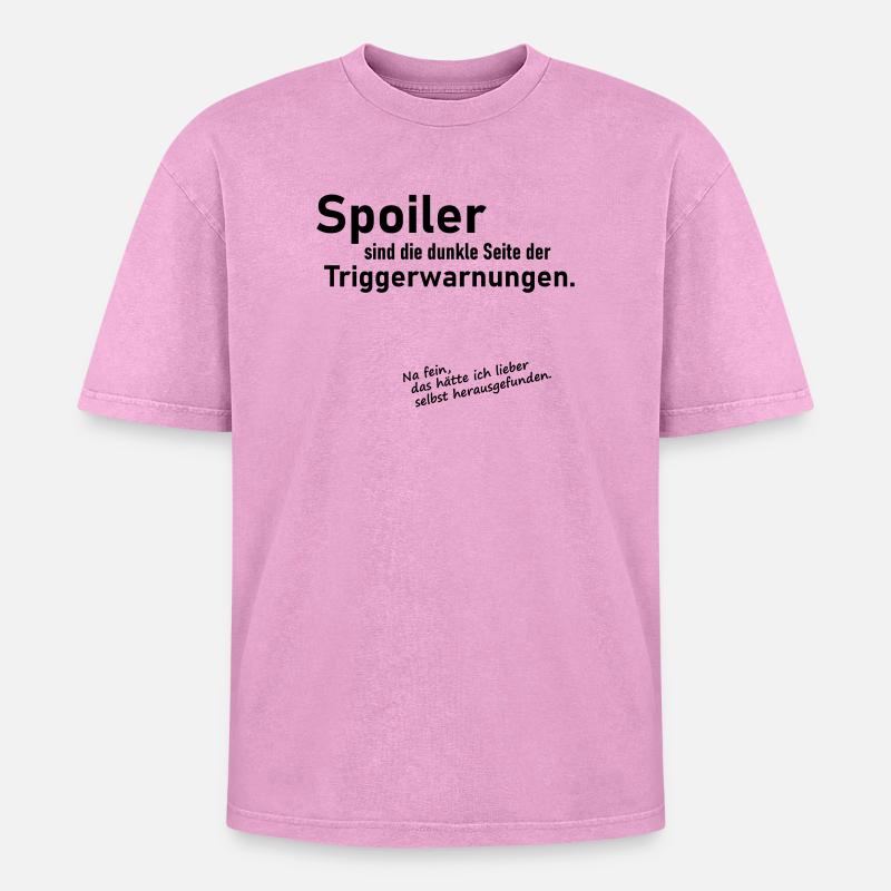 Trigger Spoiler - Oversized Unisex Premium Acid-Washed T-Shirt - Pink Acid Wash