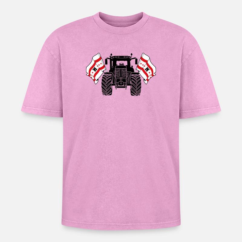 Drenthe_Tractor_Pride - T-shirt Premium unisexe oversize acid-washed - rose délavé acide