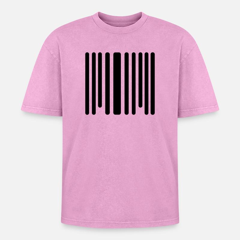 code barre - T-shirt Premium unisexe oversize acid-washed - rose délavé acide