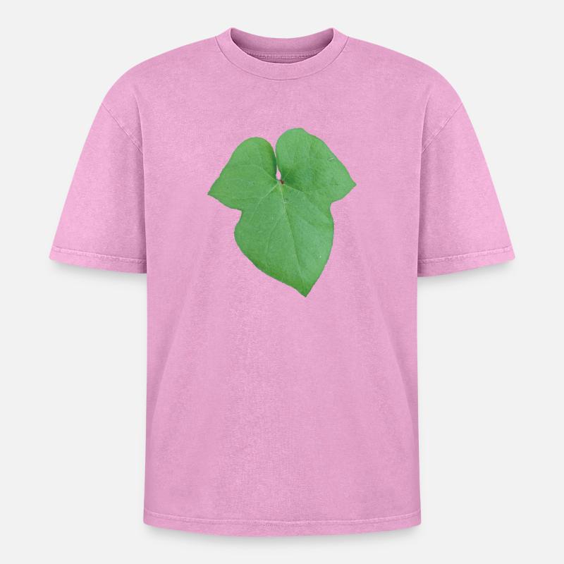 Green_Leaf_-_Tiny_Red_Spider - T-shirt Premium unisexe oversize acid-washed - rose délavé acide