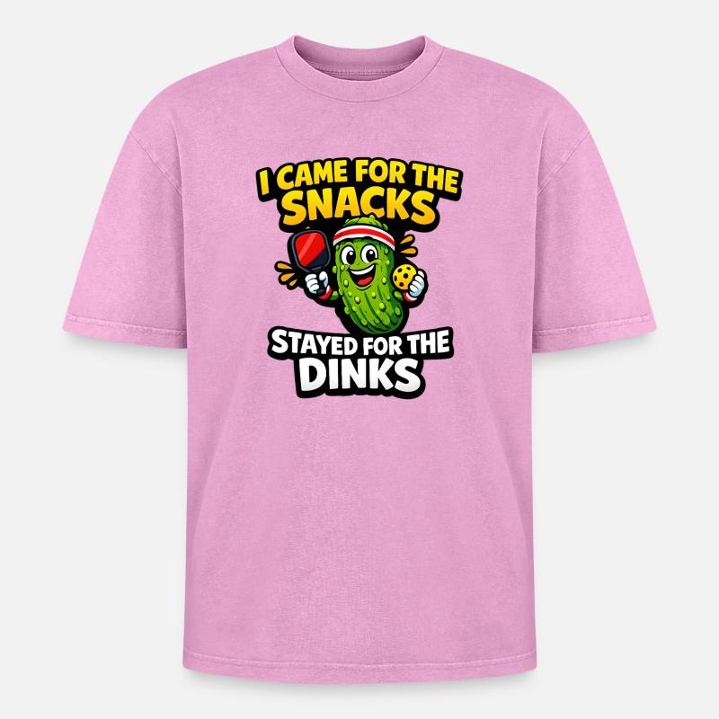 Gurkenheld: Snacks instead of dinks - Oversized Unisex Premium Acid-Washed T-Shirt - acid washed pink