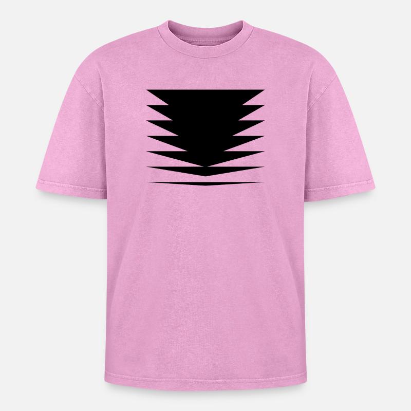 Black triangles design - Oversized Unisex Premium Acid-Washed T-Shirt - acid washed pink