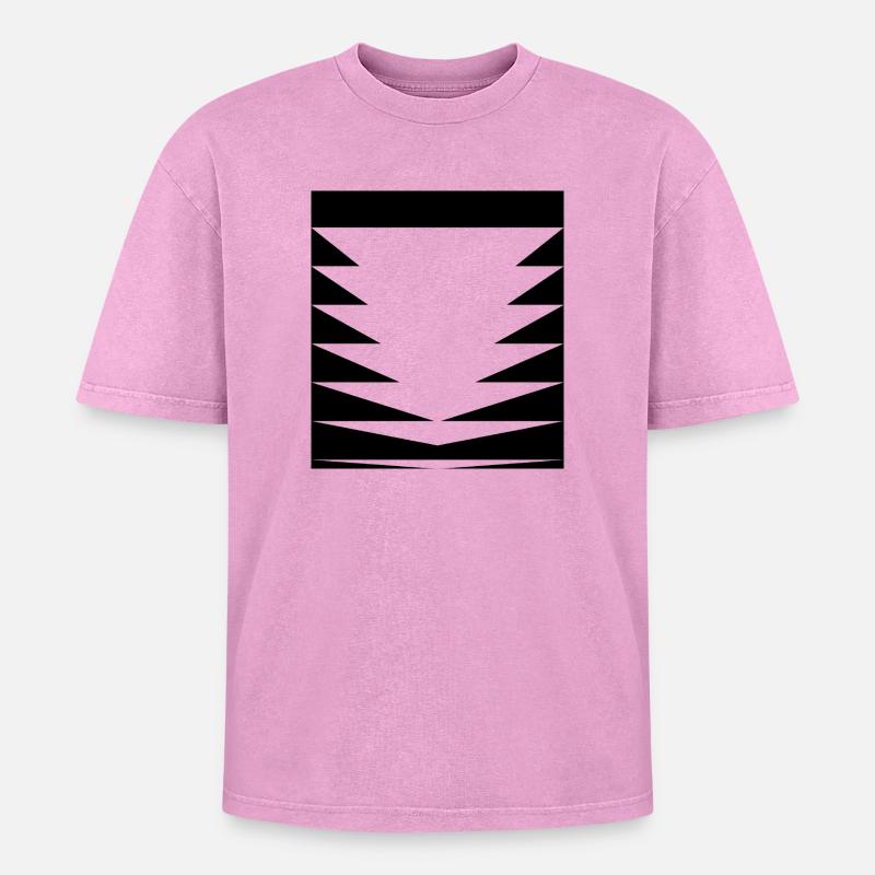 Triangles Pattern design - Oversized Unisex Premium Acid-Washed T-Shirt - acid washed pink
