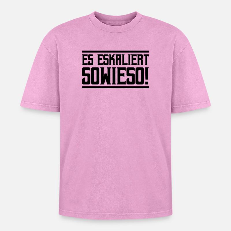 It's escalating anyway! - Oversized Unisex Premium Acid-Washed T-Shirt - acid washed pink