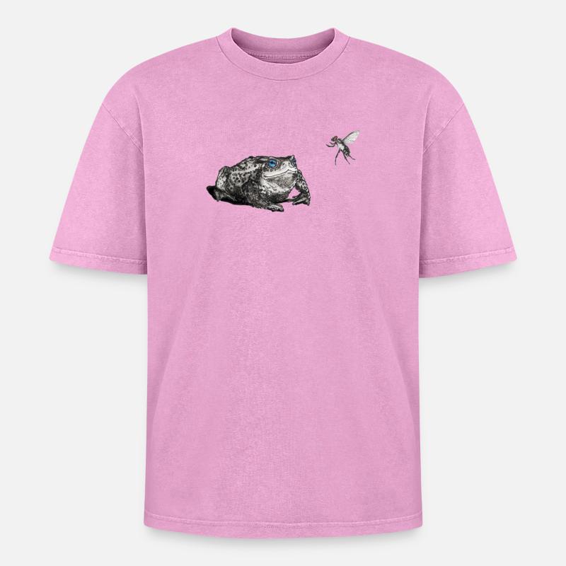 Toad and fly - Oversized Unisex Premium Acid-Washed T-Shirt - acid washed pink