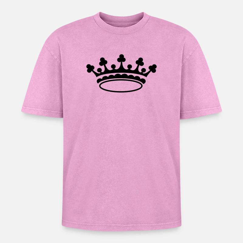 Crown king - Oversized Unisex Premium Acid-Washed T-Shirt - acid washed pink