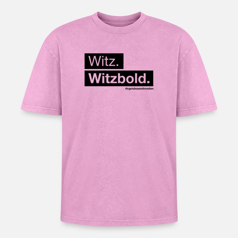 Witz. Witzbold. - Oversized Unisex Premium Acid-Washed T-Shirt - Pink Acid Wash