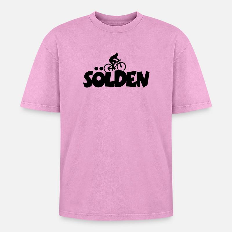 Sölden Biker - Oversized Unisex Premium Acid-Washed T-Shirt - acid washed pink