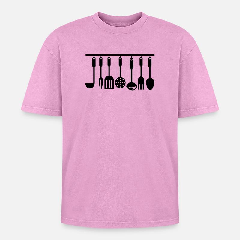 Kitchen utensils kitchen utensils - Oversized Unisex Premium Acid-Washed T-Shirt - acid washed pink