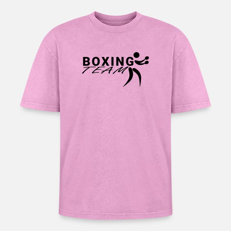 Équipe de boxe - T-shirt Premium unisexe oversize acid-washed - rose délavé acide