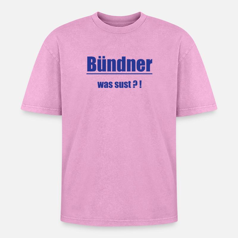 Graubünden What Sust?! - Oversized Unisex Premium Acid-Washed T-Shirt - acid washed pink