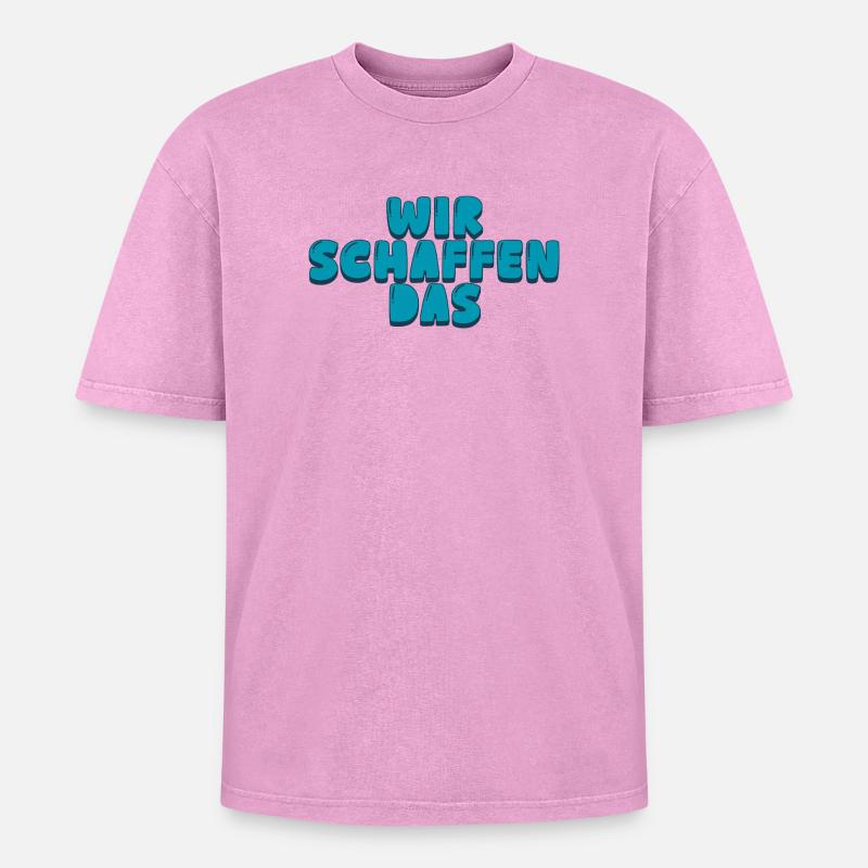 We can do it - Oversized Unisex Premium Acid-Washed T-Shirt - acid washed pink