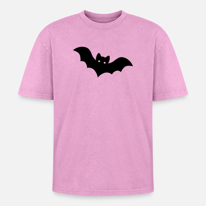 Fledermaus - Oversized Unisex Premium Acid-Washed T-Shirt - Pink Acid Wash
