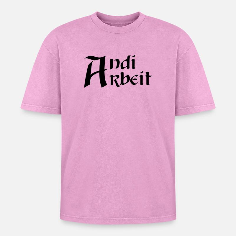 Andi work - Oversized Unisex Premium Acid-Washed T-Shirt - acid washed pink