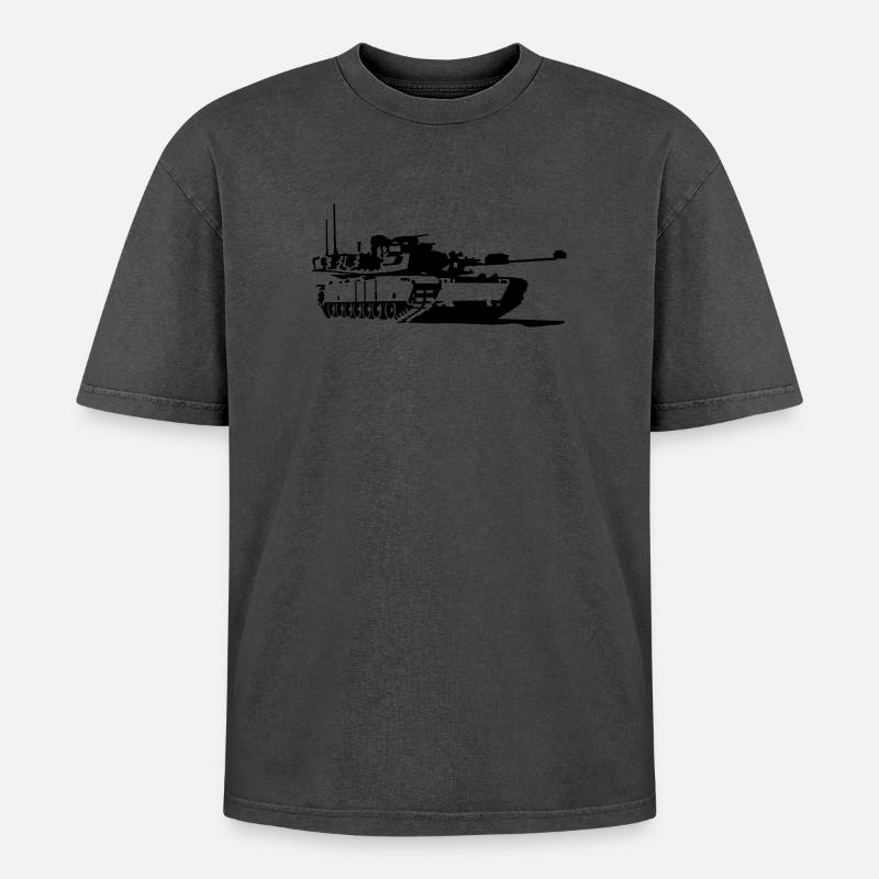 Panzer M1 Abrams - Oversized Unisex Premium Acid-Washed T-Shirt - undefined