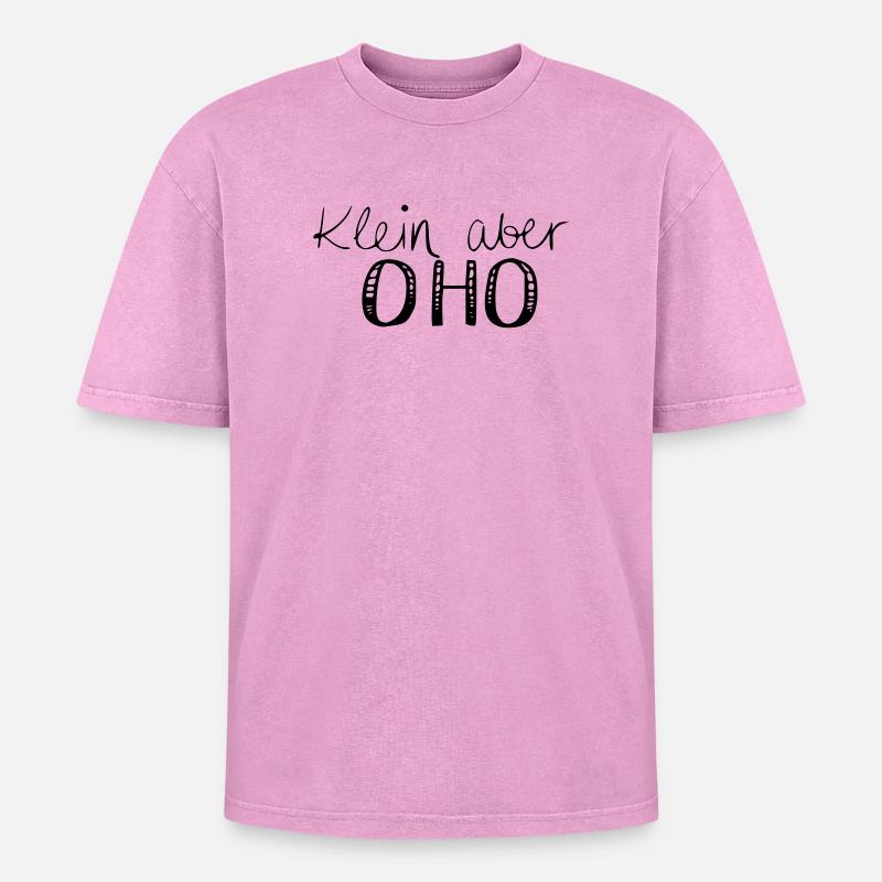 Klein aber OHO - Oversized Unisex Premium Acid-Washed T-Shirt - Pink Acid Wash