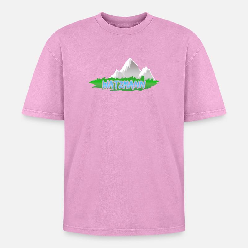 Watzmann Watzmann - Oversized Unisex Premium Acid-Washed T-Shirt - acid washed pink