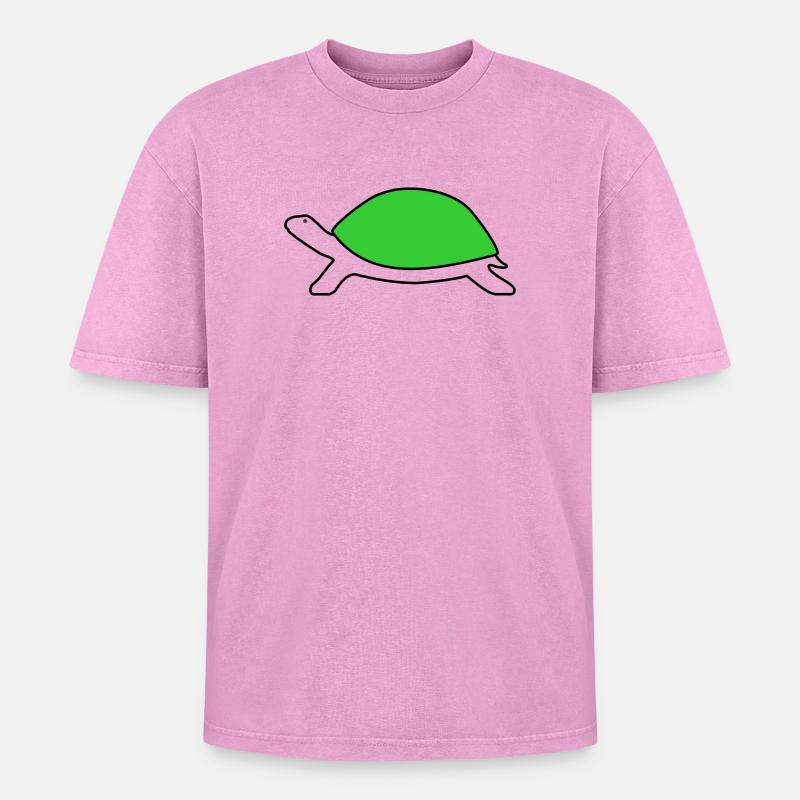 Turtle - Oversized Unisex Premium Acid-Washed T-Shirt - acid washed pink