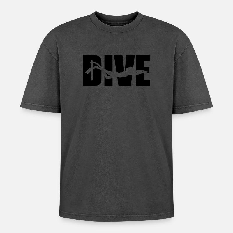 Dive - Oversized Unisex Premium Acid-Washed T-Shirt - undefined