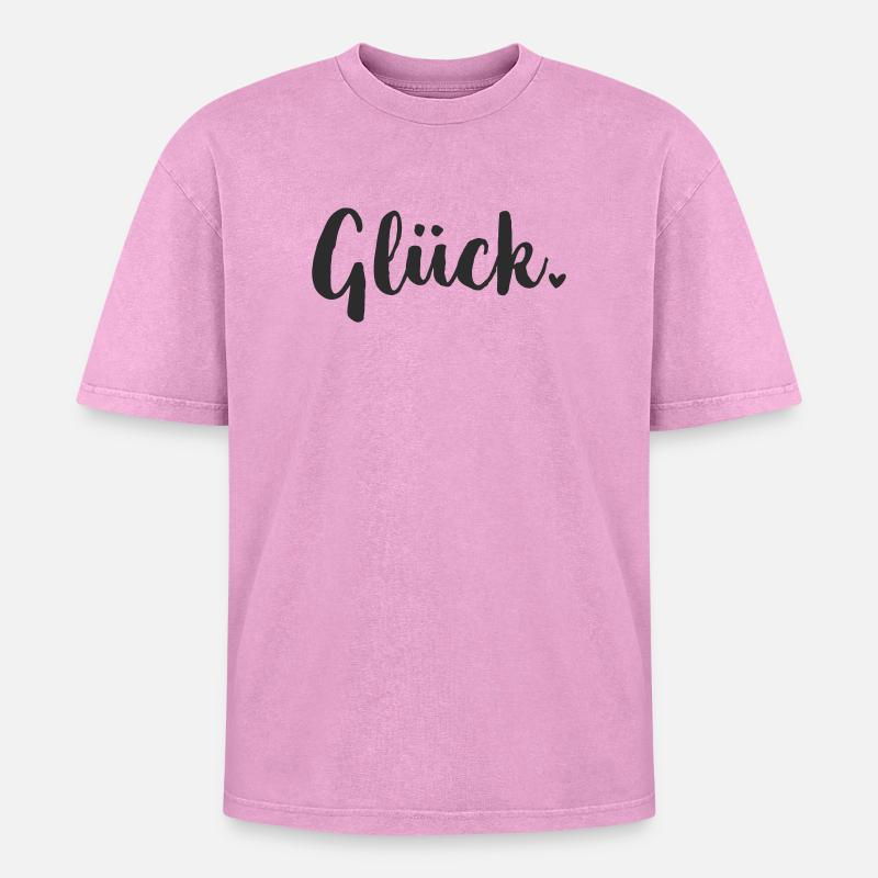 Déclaration de bonheur - T-shirt Premium unisexe oversize acid-washed - rose délavé acide