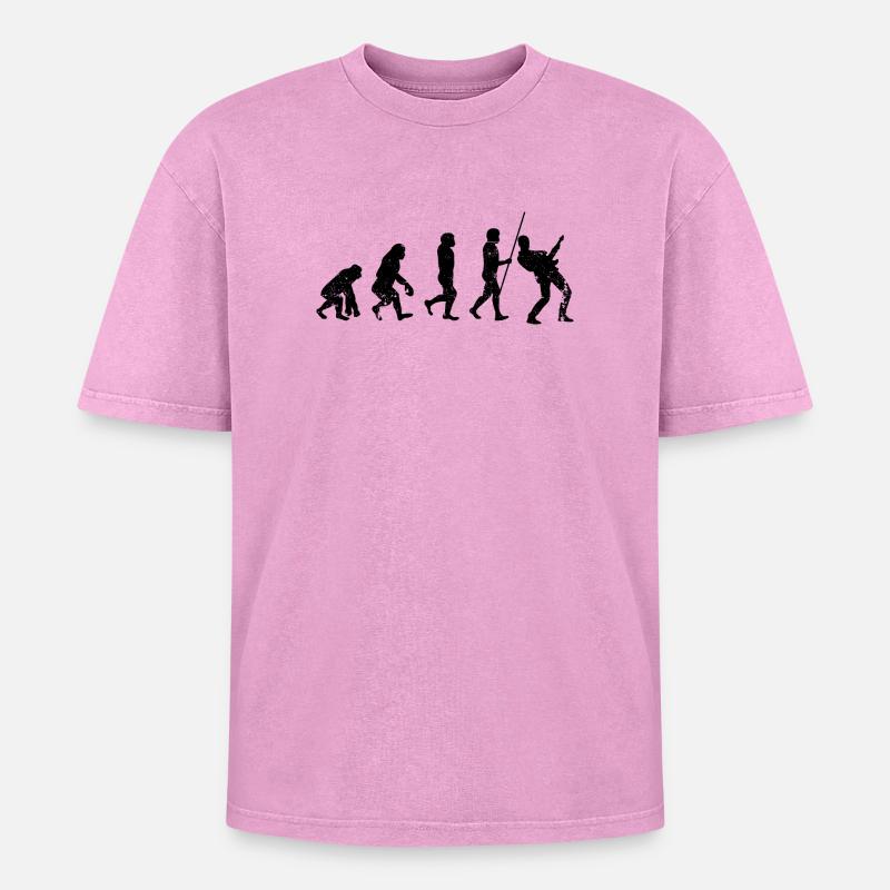 Guitariste Evolution - T-shirt Premium unisexe oversize acid-washed - rose délavé acide