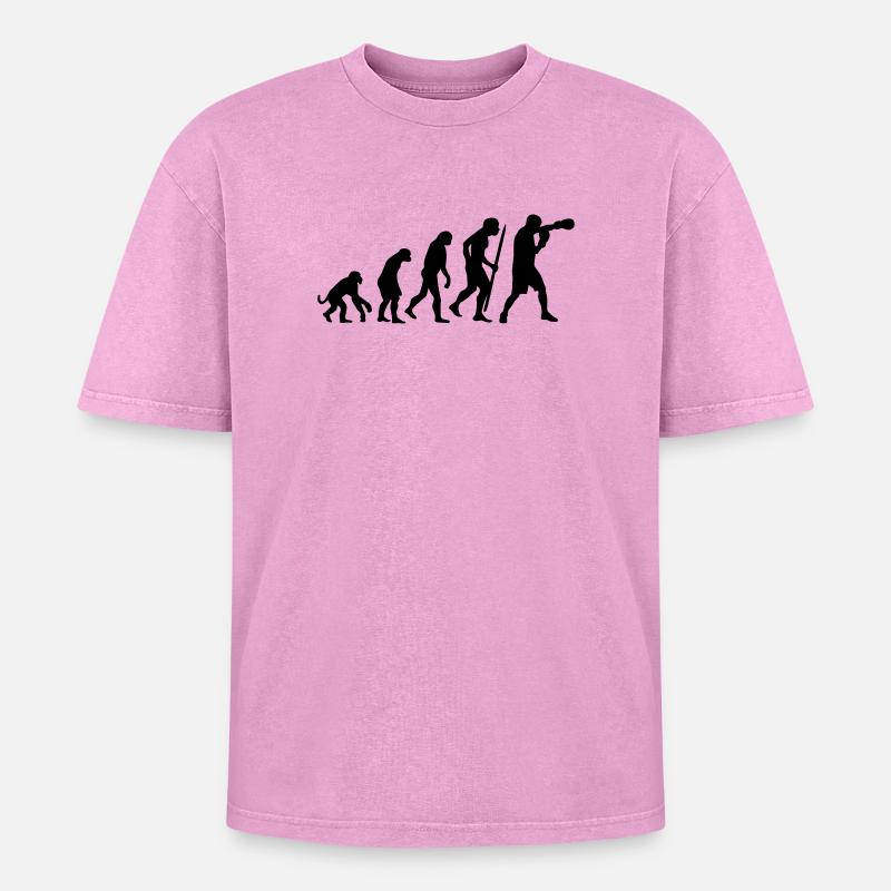 Evolution of boxing - Oversized Unisex Premium Acid-Washed T-Shirt - acid washed pink