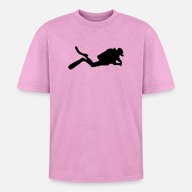 Gerätetauchen - Oversized Unisex Premium Acid-Washed T-Shirt - Pink Acid Wash