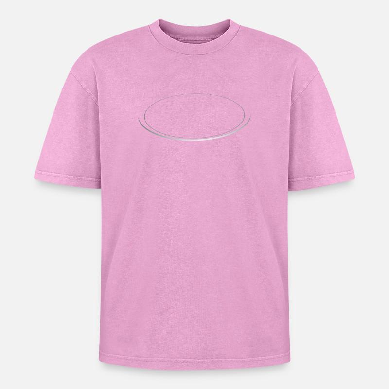 3D Saturnring metallic - Oversized Unisex Premium Acid-Washed T-Shirt - Pink Acid Wash