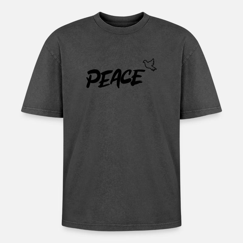 Friede Peace Friedenstaube - Oversized Unisex Premium Acid-Washed T-Shirt - undefined