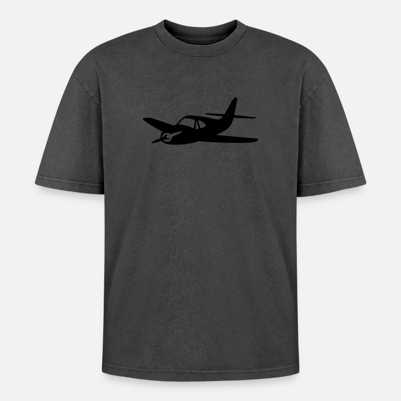 Propellerflugzeug - Oversized Unisex Premium Acid-Washed T-Shirt - undefined
