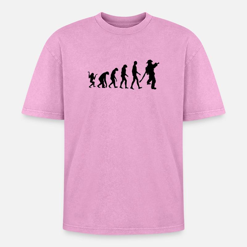 pompier_kiosdz22 - Oversized Unisex Premium Acid-Washed T-Shirt - Pink Acid Wash
