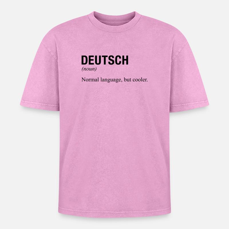 GERMAN Language deutsche Sprache - Oversized Unisex Premium Acid-Washed T-Shirt - acid washed pink