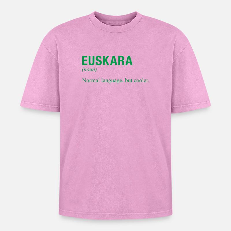 Basque language - Oversized Unisex Premium Acid-Washed T-Shirt - acid washed pink