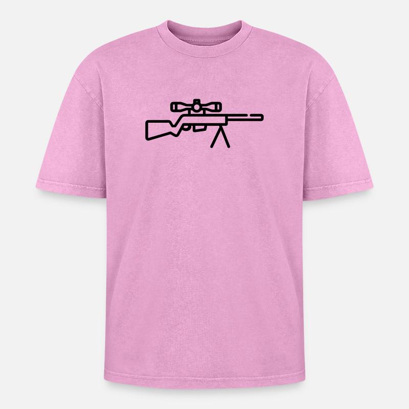 Sniper - T-shirt Premium unisexe oversize acid-washed - rose délavé acide