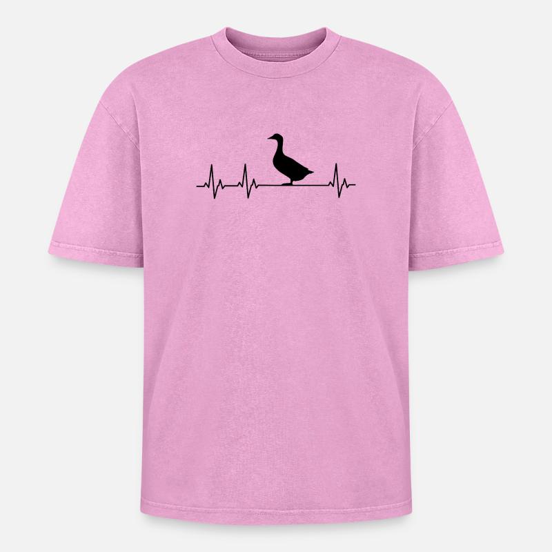 Duck - Ducks - Duck Breeder - Love - Oversized Unisex Premium Acid-Washed T-Shirt - acid washed pink