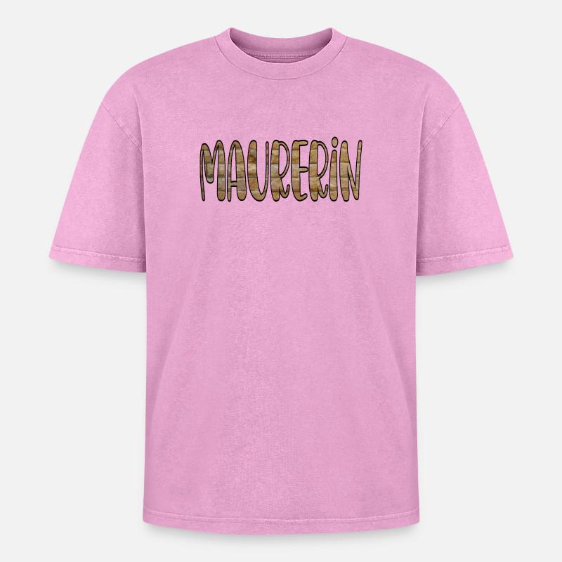 Construction industry bricklayer house construction - Oversized Unisex Premium Acid-Washed T-Shirt - acid washed pink