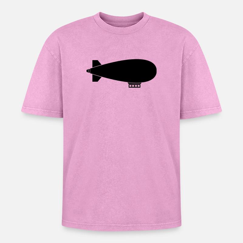 Luftschiff - Oversized Unisex Premium Acid-Washed T-Shirt - Pink Acid Wash